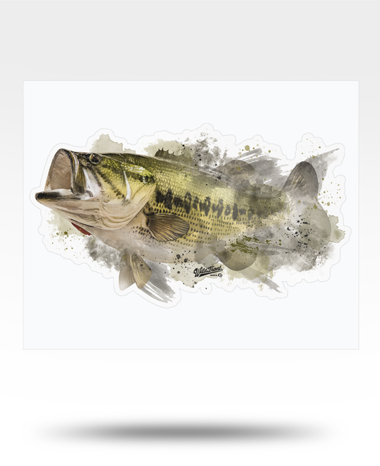 Largemouth Bass Watercolor Kiss-Cut Vinyl Decal