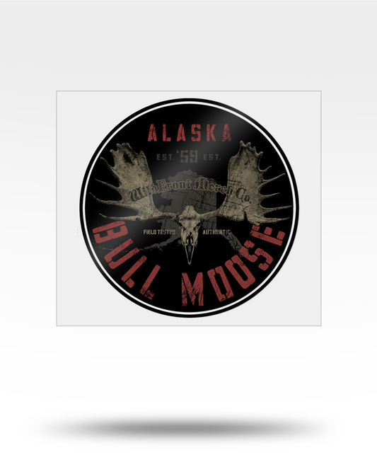 Alaska Bull Moose Large Transparent Sticker