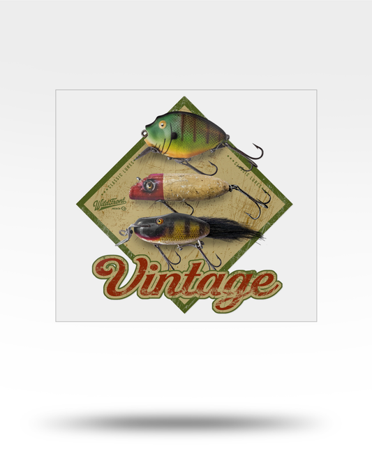 Vintage Lures Large Transparent Sticker