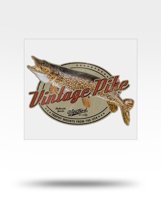 Vintage Northern Pike Large Transparent Sticker