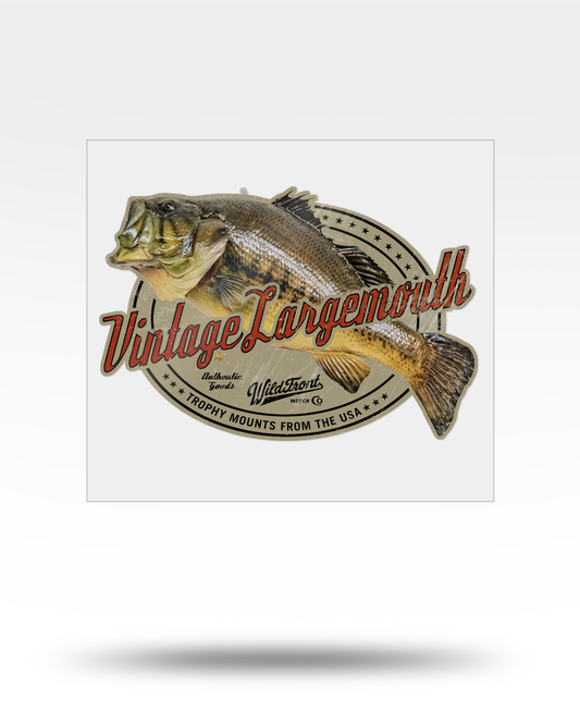 Vintage Largemouth Bass Large Transparent Sticker
