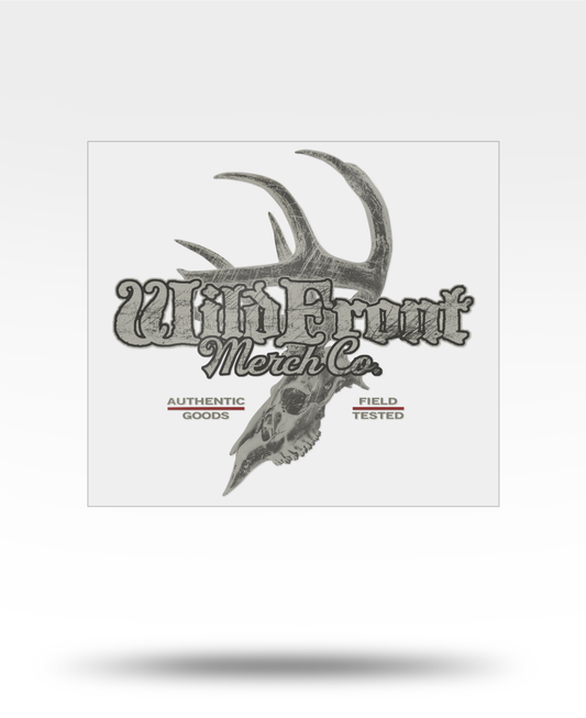 WIldFront Merch Whitetail Skull Large Transparent Sticker