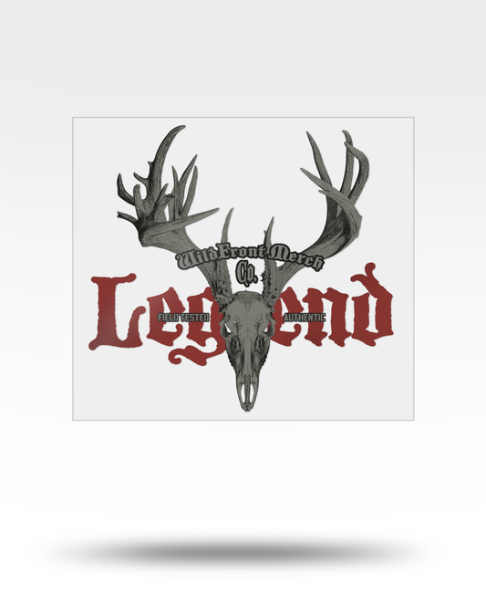 Legend Whitetail Deer Skull Large Transparent Sticker
