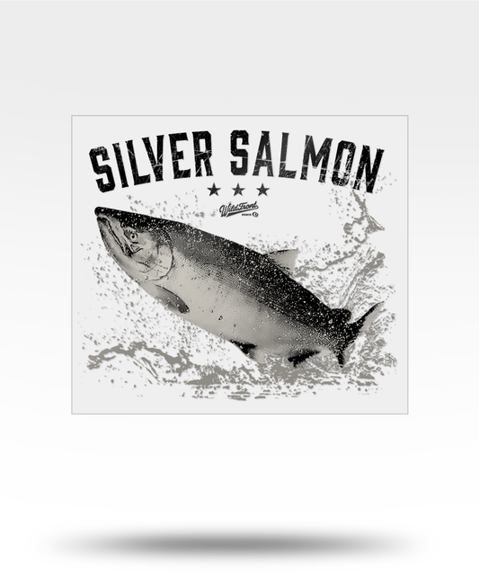 Silver Salmon Large Transparent Sticker