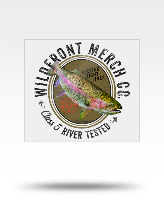 WildFront Merch Rainbow Trout Large Transparent Sticker