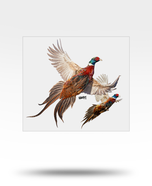 Flushing Pheasants Large Transparent Sticker