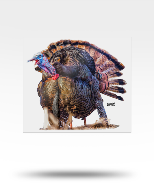 Turkey Gobbling Large Transparent Sticker