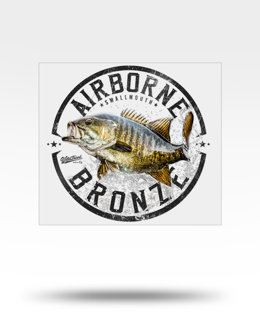 Airborne Bronze Smallmouth Bass Large Transparent Sticker