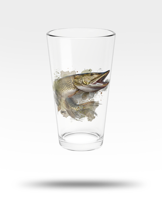 Northern Pike Watercolor Pint Glass