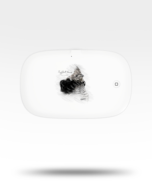 Ruffed Grouse Drawing UV Phone Sanitizer and Wireless Charging Pad