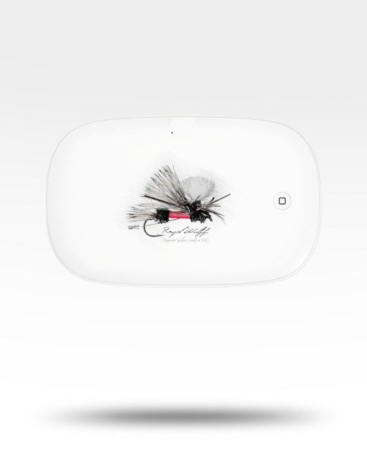 Royal Wulff Dry Fly Drawing UV Phone Sanitizer and Wireless Charging Pad