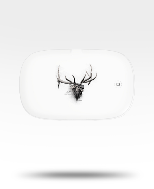 Bull Elk Drawing UV Phone Sanitizer and Wireless Charging Pad