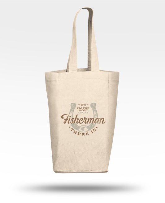 Lucky Fisherman Double Wine Tote Bag