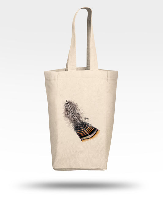 Turkey Feather Double Wine Tote Bag