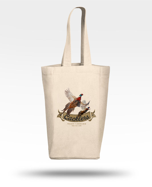 Cacklers Flushing Pheasants Double Wine Tote Bag