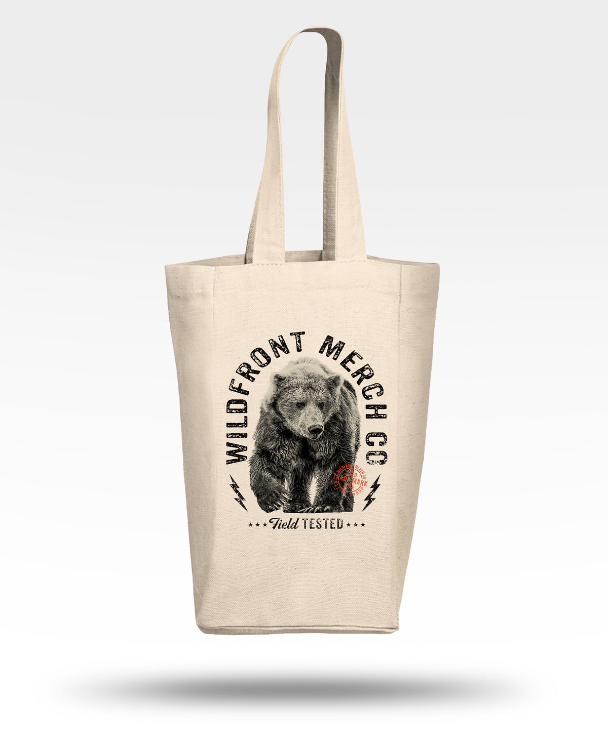 WildFront Merch Bear Double Wine Tote Bag