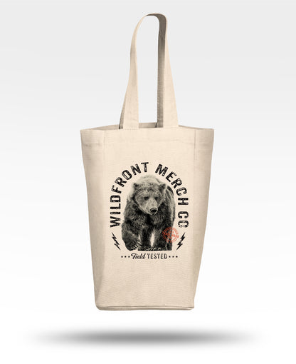 WildFront Merch Bear Double Wine Tote Bag