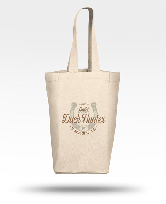 Lucky Duck Hunter Double Wine Tote Bag
