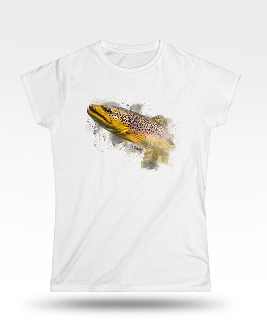 Brown Trout Watercolor Women's T-Shirt