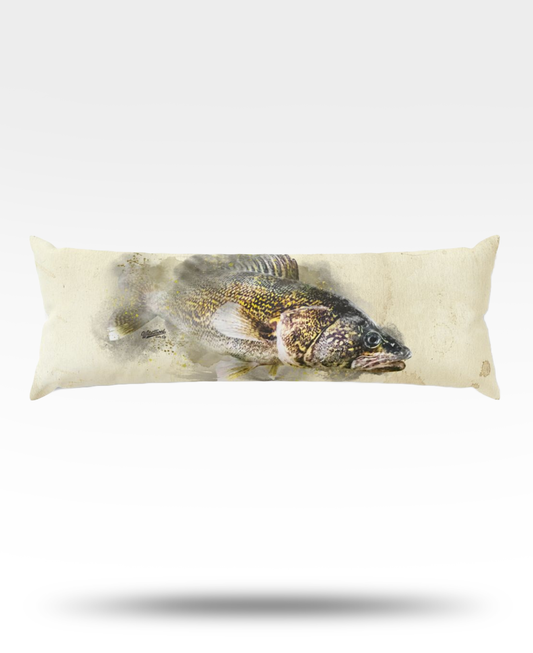 Walleye Watercolor Body Pillow