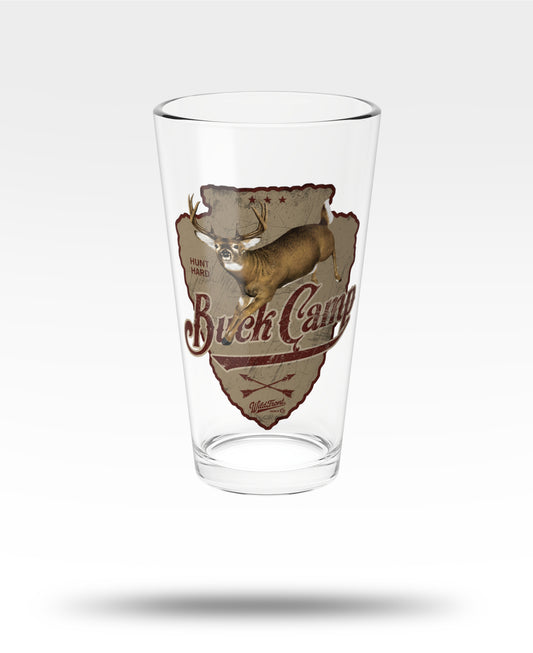 Buck Camp Whitetail Deer Pint Glass
