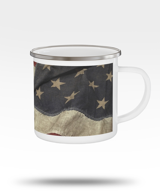 American Flag Enamel Camping Mug