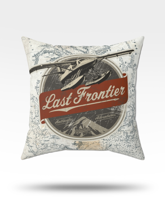 The Last Frontier Float Plane Faux Suede Pillow