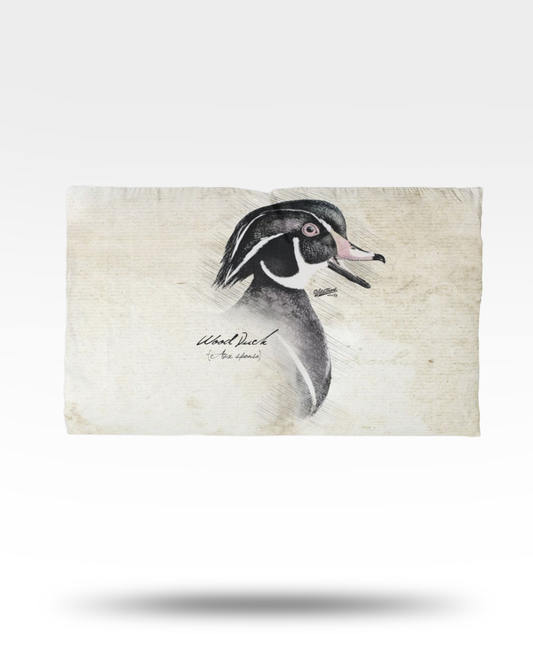 Wood Duck Drawing Microfiber Pillowcase