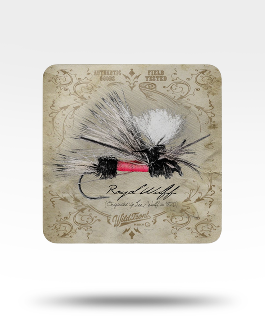 Royal Wulff Dry Fly Drawing Corkwood Coaster Set