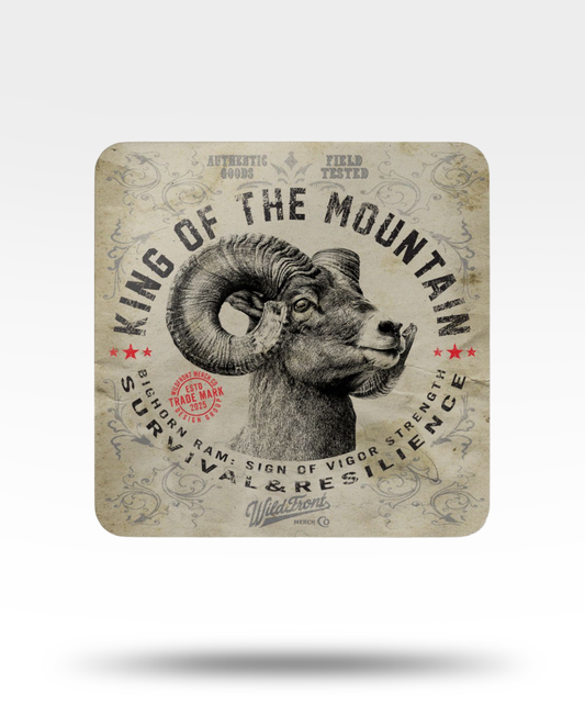 King Of The Mountain Bighorn Sheep Corkwood Coaster Set
