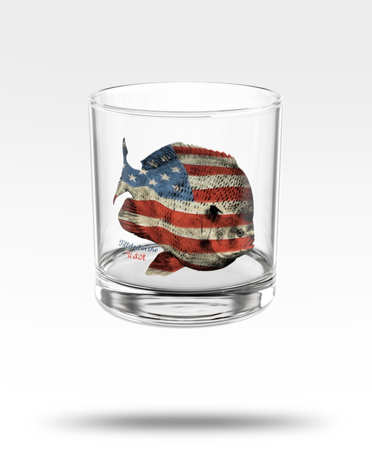 USA Flag Bluegill Whiskey Glass