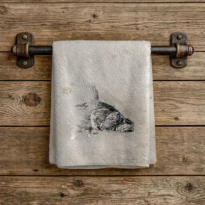 Walleye Drawing Face Towel