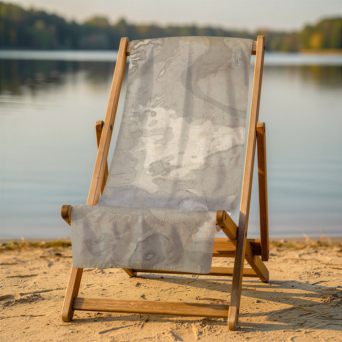 Lake Contour Map Beach Towel