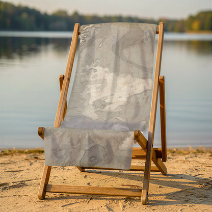 Lake Contour Map Beach Towel