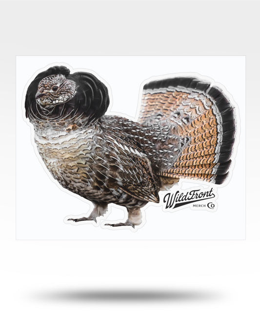 Ruffed Grouse Strutting Kiss-Cut Vinyl Decal