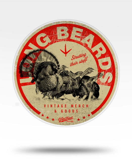 Long Beards Turkeys Transparent Outdoor Die-Cut Sticker