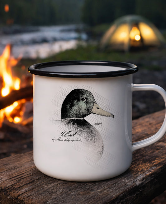 Mallard Black Rim Enamel Camp Mug