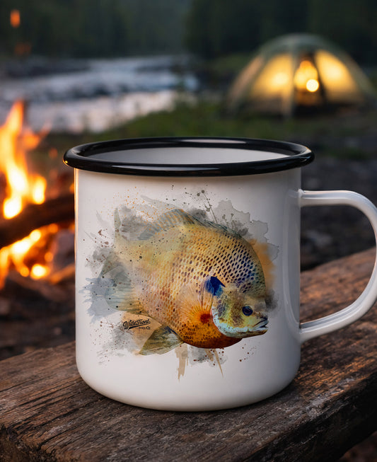 Bluegill Black Rim Enamel Camp Mug