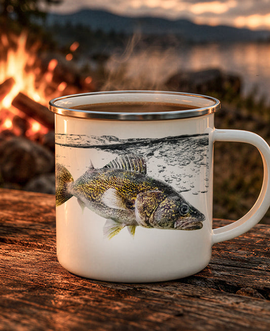 Walleye Enamel Camping Mug