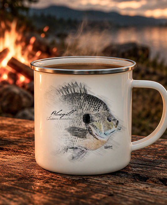 Bluegill Drawing Enamel Camping Mug