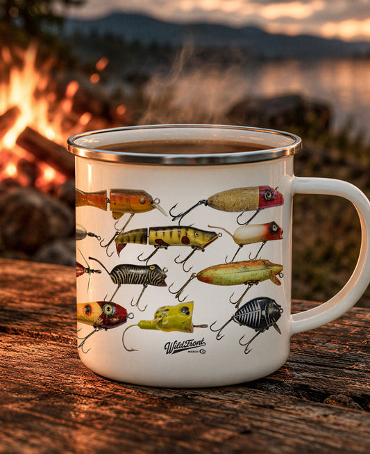 Vintage Lures Enamel Camping Mug