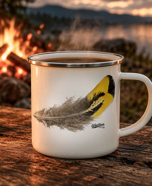 Pheasant Feather Enamel Camping Mug