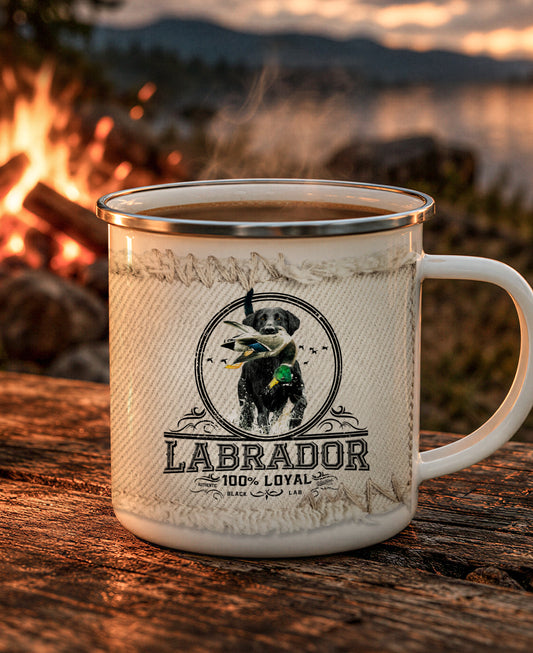 Loyal Labrador Enamel Camping Mug