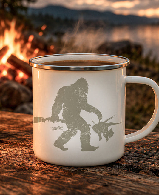 Bigfoot Pheasants Enamel Camping Mug