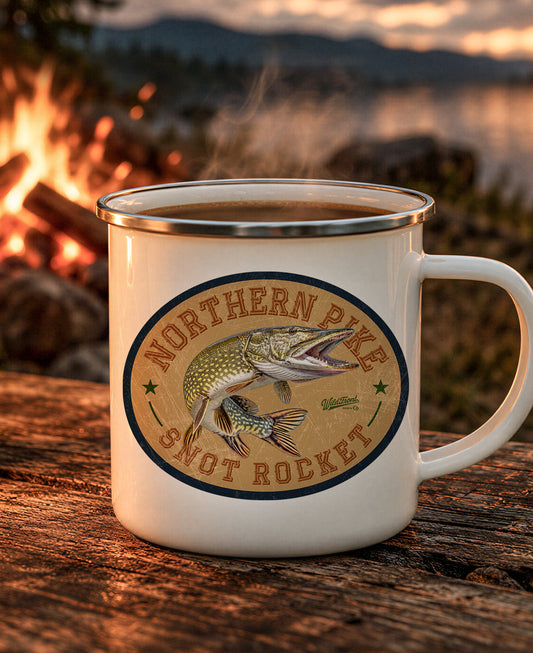 Northern Pike Enamel Camping Mug