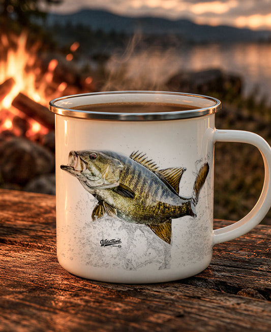 Smallmouth Bass Enamel Camping Mug