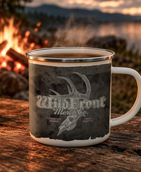 Whitetail Rack Profile Enamel Camping Mug