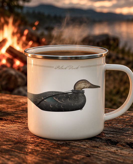 Black Duck Vintage Decoy Enamel Camping Mug