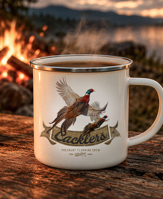 Cacklers Ring-Necked Pheasants Enamel Camping Mug