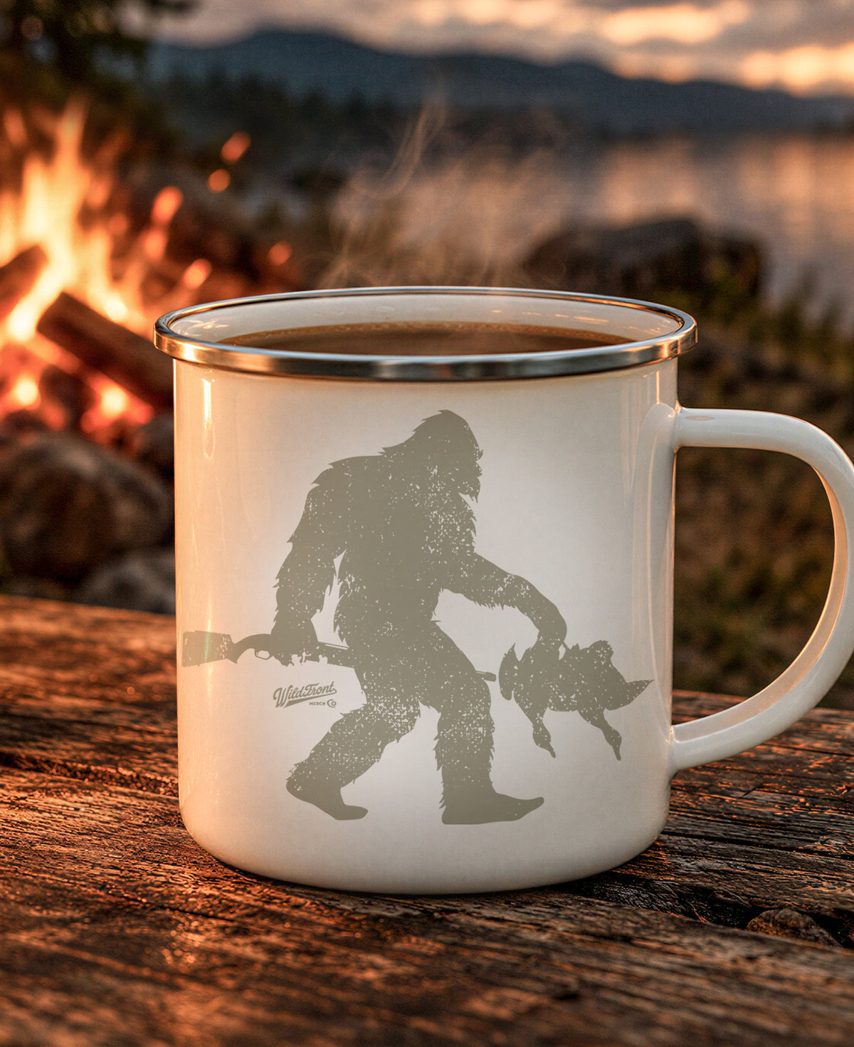 Bigfoot Mallards Enamel Camping Mug